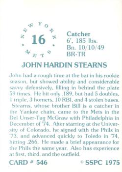 1976 SSPC #546 John Stearns Back