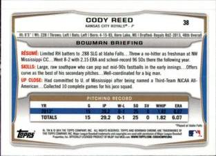 2014 Bowman Chrome Mini #38 Cody Reed Back