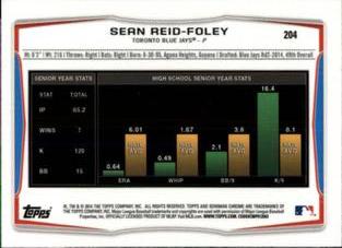 2014 Bowman Chrome Mini #204 Sean Reid-Foley Back
