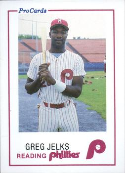 1985 ProCards Reading Phillies #11 Greg Jelks Front