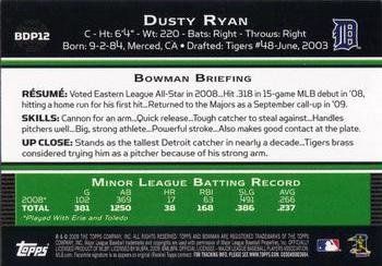 2009 Bowman Draft Picks & Prospects #BDP12 Dusty Ryan Back