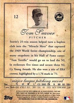 2009 Topps Tribute #12 Tom Seaver Back