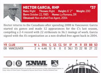 2009 Grandstand Vancouver Canadians #NNO Hector Garcia Back