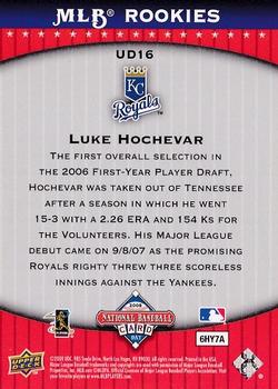 2008 Upper Deck - National Baseball Card Day #UD16 Luke Hochevar Back