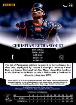 2014 Donruss - 2014 Panini Elite #99 Christian Bethancourt Back