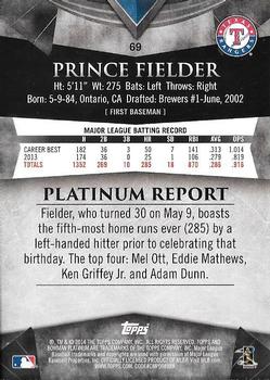 2014 Bowman Platinum - Gold #69 Prince Fielder Back