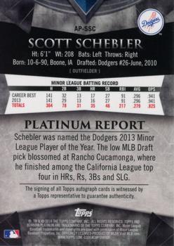 2014 Bowman Platinum - Prospect Autographs #AP-SSC Scott Schebler Back