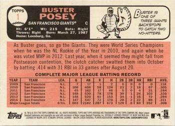 2015 Topps Heritage #1 Buster Posey Back