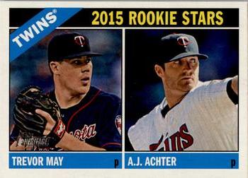 2015 Topps Heritage #264 2015 Rookie Stars (Trevor May / A.J. Achter) Front