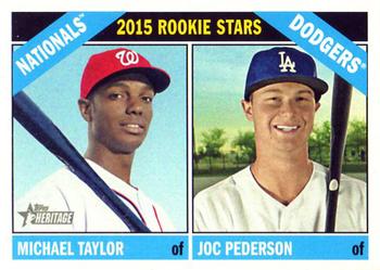 2015 Topps Heritage #11 2015 Rookie Stars (Michael Taylor / Joc Pederson) Front