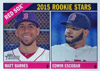 2015 Topps Heritage #44 2015 Rookie Stars (Edwin Escobar / Matt Barnes) Front
