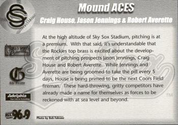 2001 Colorado Springs Sky Sox #NNO Craig House / Jason Jennings / Robert Averette Back