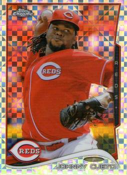 2014 Topps Chrome - X-Fractor #129 Johnny Cueto Front