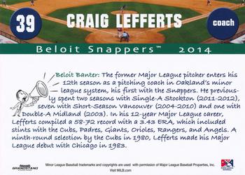 2014 Grandstand Beloit Snappers #NNO Craig Lefferts Back