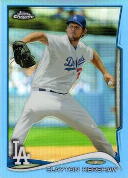 2014 Topps Chrome - Blue Refractors #100 Clayton Kershaw Front