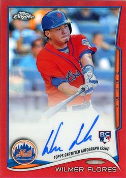 2014 Topps Chrome - Rookie Autographs Red Refractors #67 Wilmer Flores Front