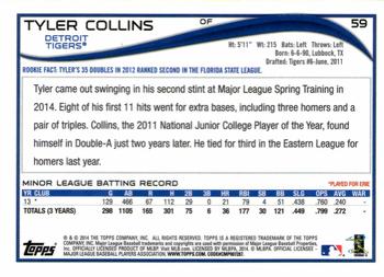 2014 Topps Chrome - Rookie Autographs Refractors #59 Tyler Collins Back