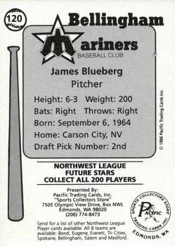 1986 Cramer Bellingham Mariners #120 James Blueberg Back