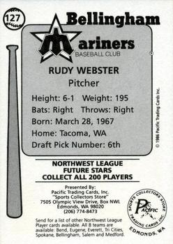 1986 Cramer Bellingham Mariners #127 Rudy Webster Back