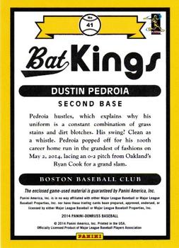 2014 Donruss - Bat Kings #41 Dustin Pedroia Back