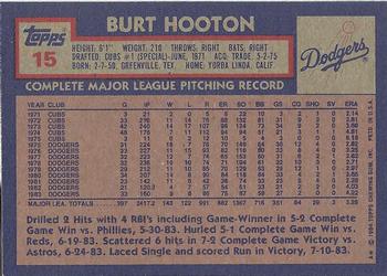 1984 Topps #15 Burt Hooton Back