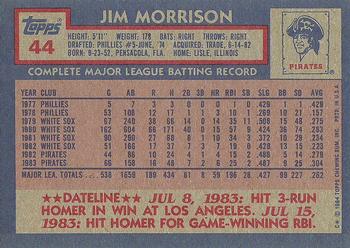 1984 Topps #44 Jim Morrison Back