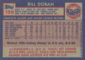 1984 Topps #198 Bill Doran Back