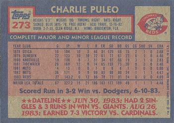 1984 Topps #273 Charlie Puleo Back