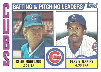 1984 Topps #456 Cubs Leaders / Checklist (Keith Moreland / Fergie Jenkins) Front