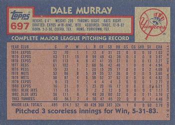 1984 Topps #697 Dale Murray Back