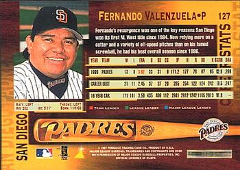 1997 Pinnacle #127 Fernando Valenzuela Back