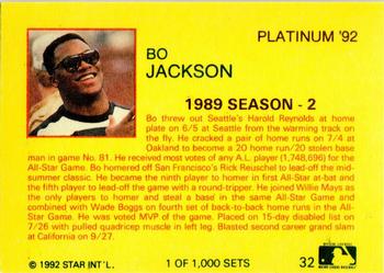 1992 Star Platinum #32 Bo Jackson Back