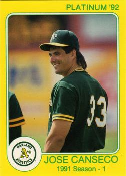 1992 Star Platinum #76 Jose Canseco Front