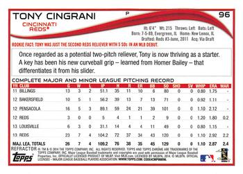 2014 Topps Chrome - Orange Refractors #96 Tony Cingrani Back