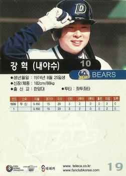 2000 Teleca #019 Hyuk Kang Back