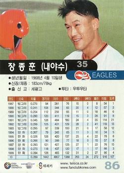 2000 Teleca #086 Jong-Hoon Jang Back