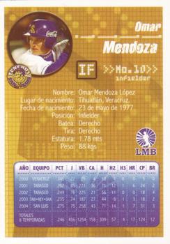 2005 Liga Mexicana de Beisbol #NNO Omar Mendoza Back