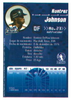 2005 Liga Mexicana de Beisbol #NNO Rontrez Johnson Back