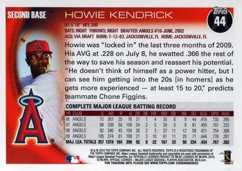 2010 Topps #44 Howie Kendrick Back