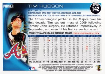 2010 Topps #142 Tim Hudson Back