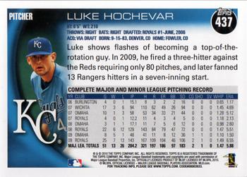 2010 Topps #437 Luke Hochevar Back