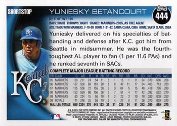 2010 Topps #444 Yuniesky Betancourt Back
