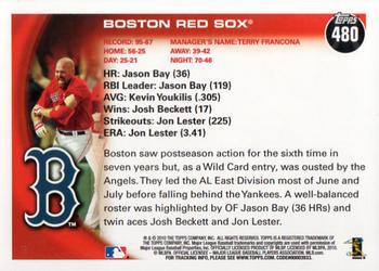 2010 Topps #480 Boston Red Sox Back