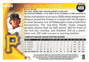 2010 Topps #488 Delwyn Young Back
