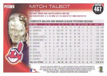 2010 Topps #467 Mitch Talbot Back