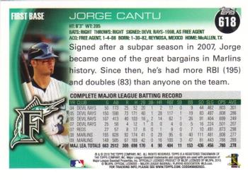2010 Topps #618 Jorge Cantu Back