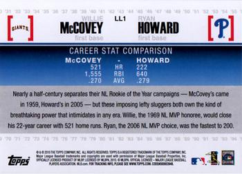 2010 Topps - Legendary Lineage #LL1 Willie McCovey / Ryan Howard Back