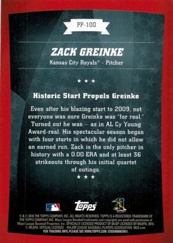 2010 Topps - Peak Performance #PP-100 Zack Greinke Back