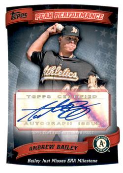 2010 Topps - Peak Performance Autographs #PPA-AB Andrew Bailey Front