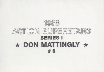 1988 Action Superstars (18 cards, unlicensed) #6 Don Mattingly Back